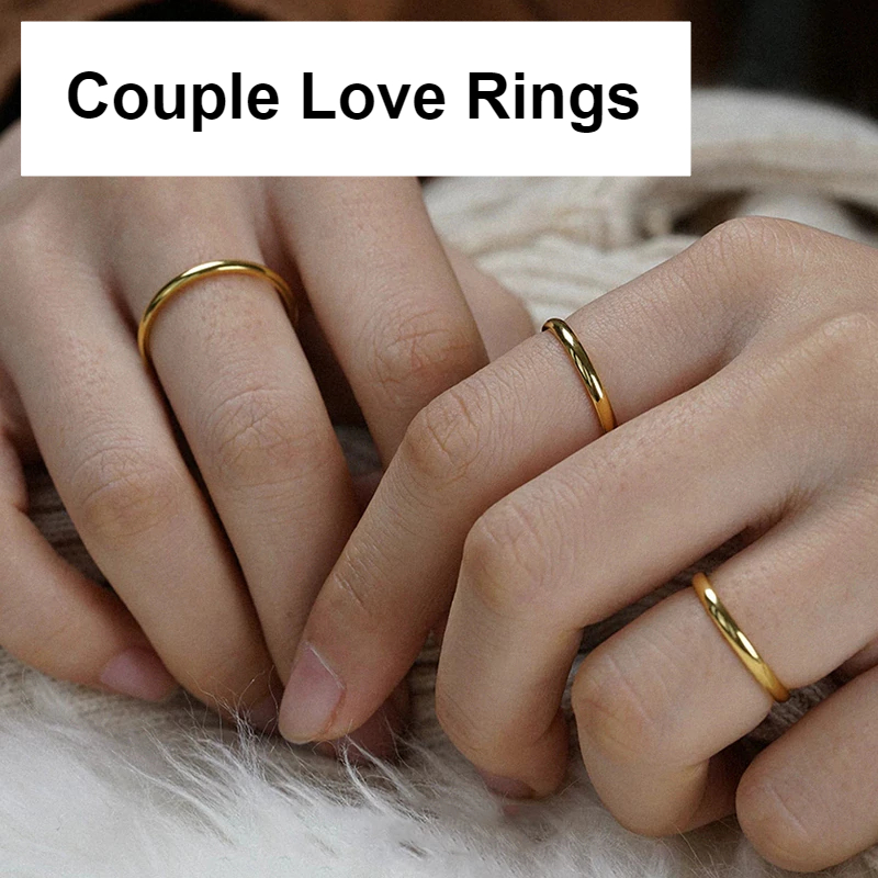 Smooth Stainless Steel Couple Rings